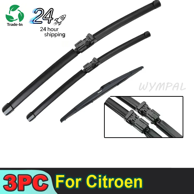 

WYMPAL Wiper Front & Rear Wiper Blades Set For Citroen Berlingo B9 2008 - 2017 Windshield Windscreen Window Brushes 26"+16"+14"