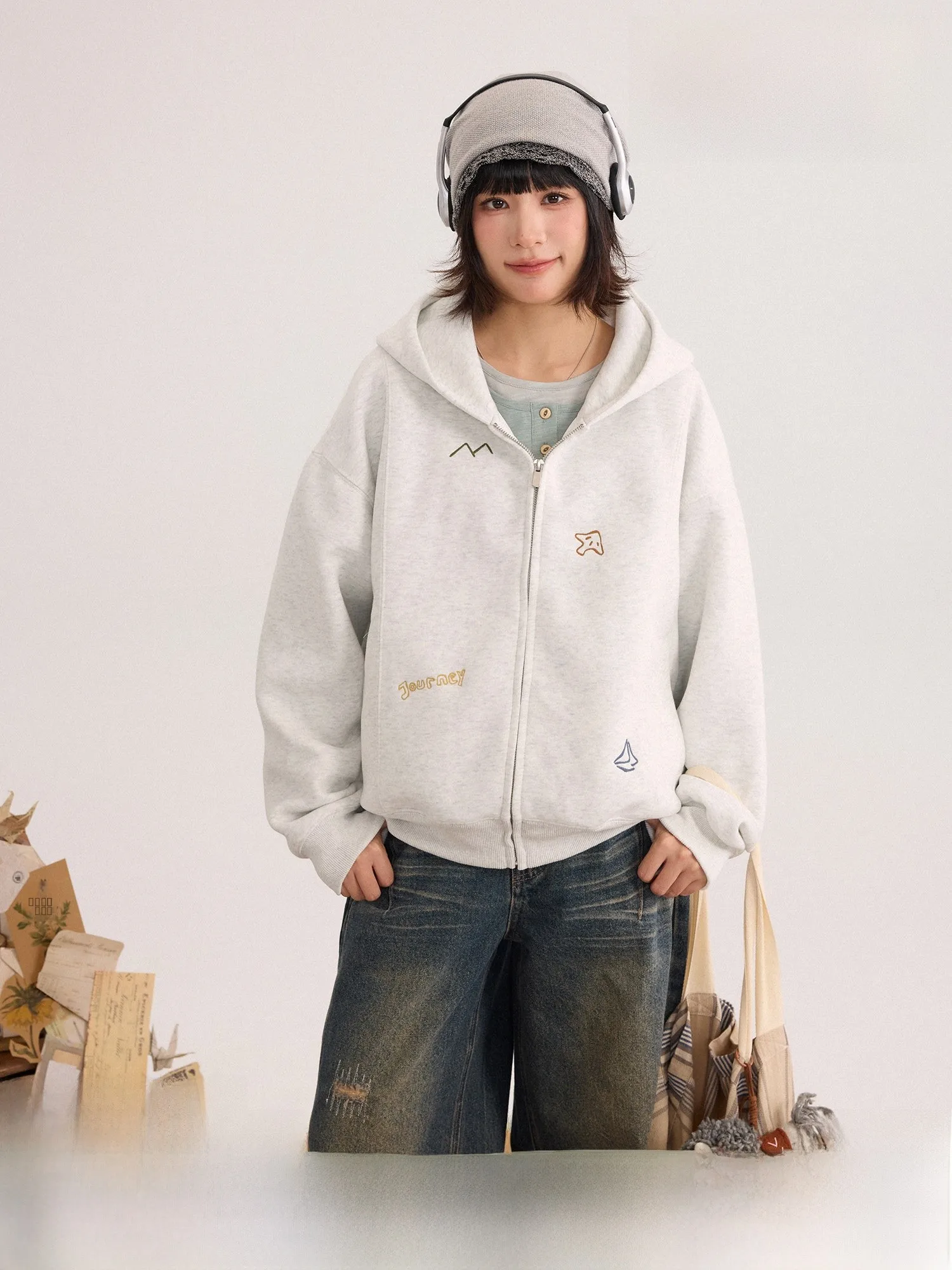 

Romantic Embroidered Loose oulder Long Sve Hoodie Jaet Casual Sle Women's Spring Outerwear HOT Volcanic