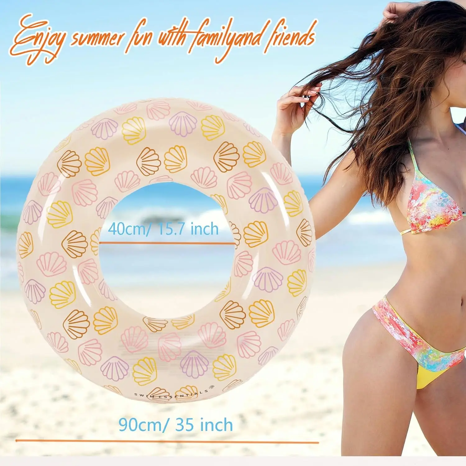 Inflatable Pool Float Tube-35 ใน Tube Float สําหรับผู้ใหญ่ Inflatable Swim Tube Raft พรีเมี่ยมแหวนว่ายน้ํา Heavy Duty ไวนิล Flotation Po