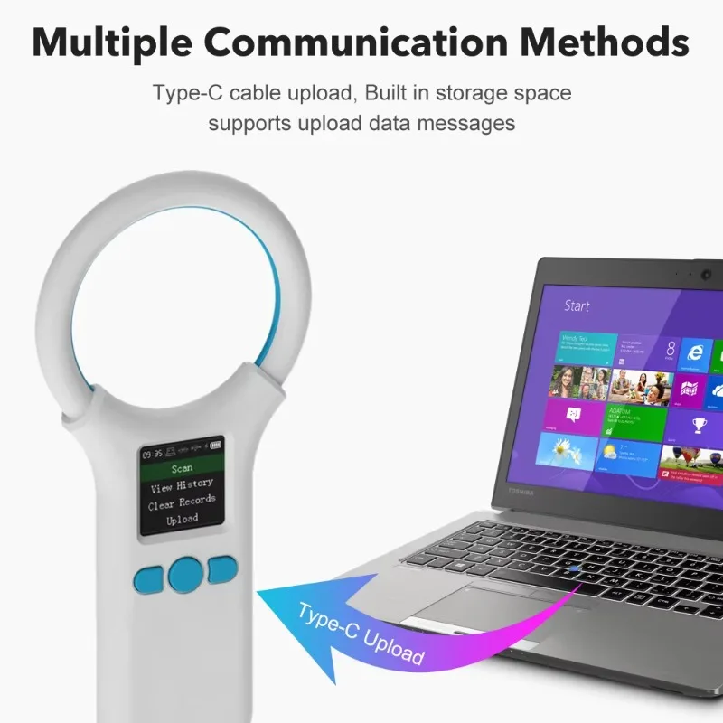 Pet Microchip Scanner Portable Screen USB/  Strap for Cat, Dog and Animal Card Reader Storage Handheld Chip Card Reader view 5