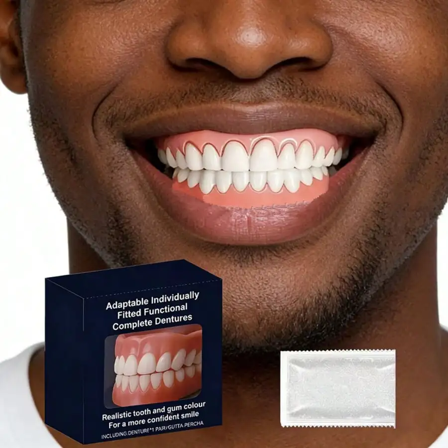 

Temporary Dentures Set | Invisible Dentures, Plastic Material Cosmetic Decorative Dentures, Unisex Upper & Lower Jaw Tray | Convenient & Quick, Suitable For Daily Use And Parties, Decorative Item, Plastic Material