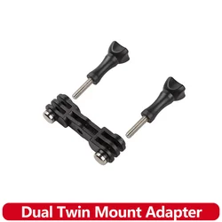 Dual Mount Twin Adapter Holder For GoPro Hero 13 12 11 10 9 8 SJCAM SJ4000 AKASO Insta360 X5 DJI Osmo Action Camera Accessories