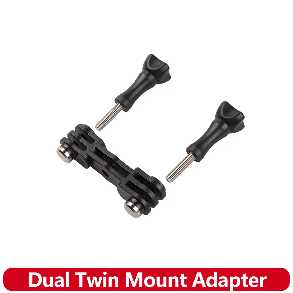Dual Mount Twin Adapter Holder For GoPro Hero 13 12 11 10 9 8 SJCAM SJ4000 AKASO Insta360 X5 DJI Osmo Action Camera Accessories