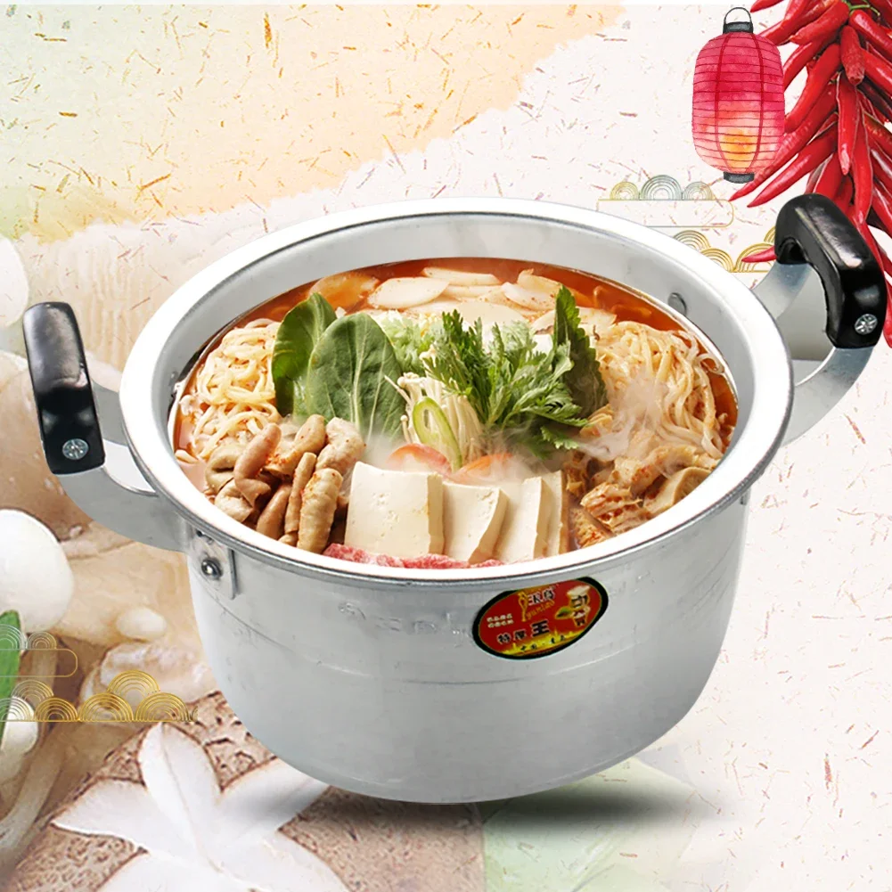 Olla con tapa y asas resistentes, fideos artesanales tradicionales, leche, huevo, sopa, ideal para cocina, pícnic al aire libre, utensilios de cocina para acampar