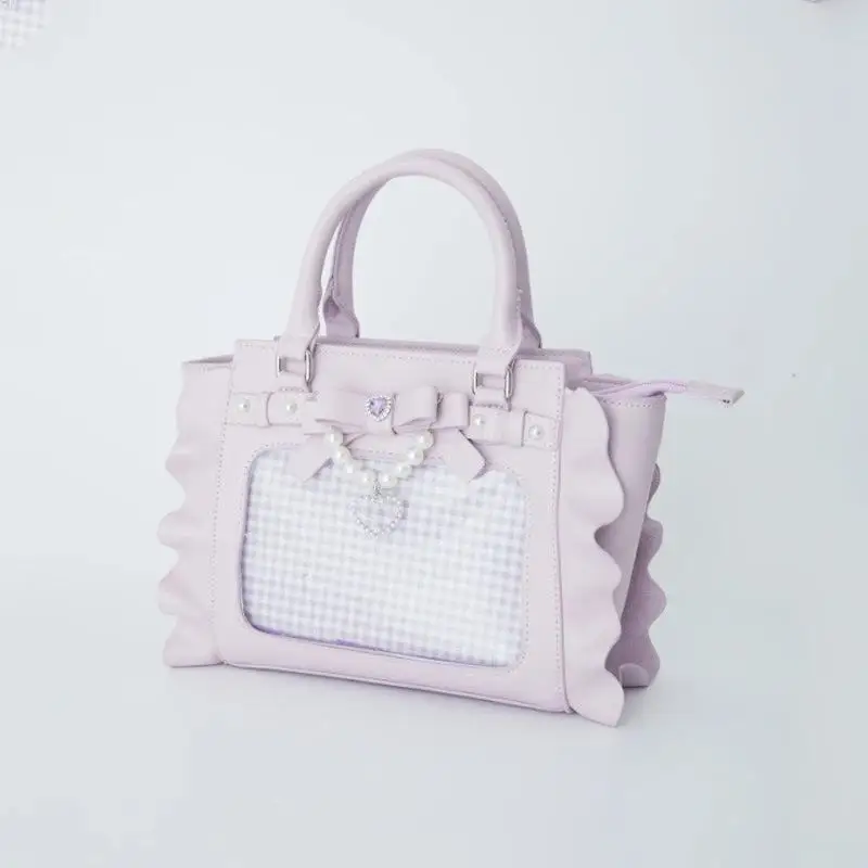 Japanese Landmine Handbag Bow Pearl Chain Love Lolita Crossbody Bag Lace Women's Handbag Small Appetite Pain Window Pain Bag