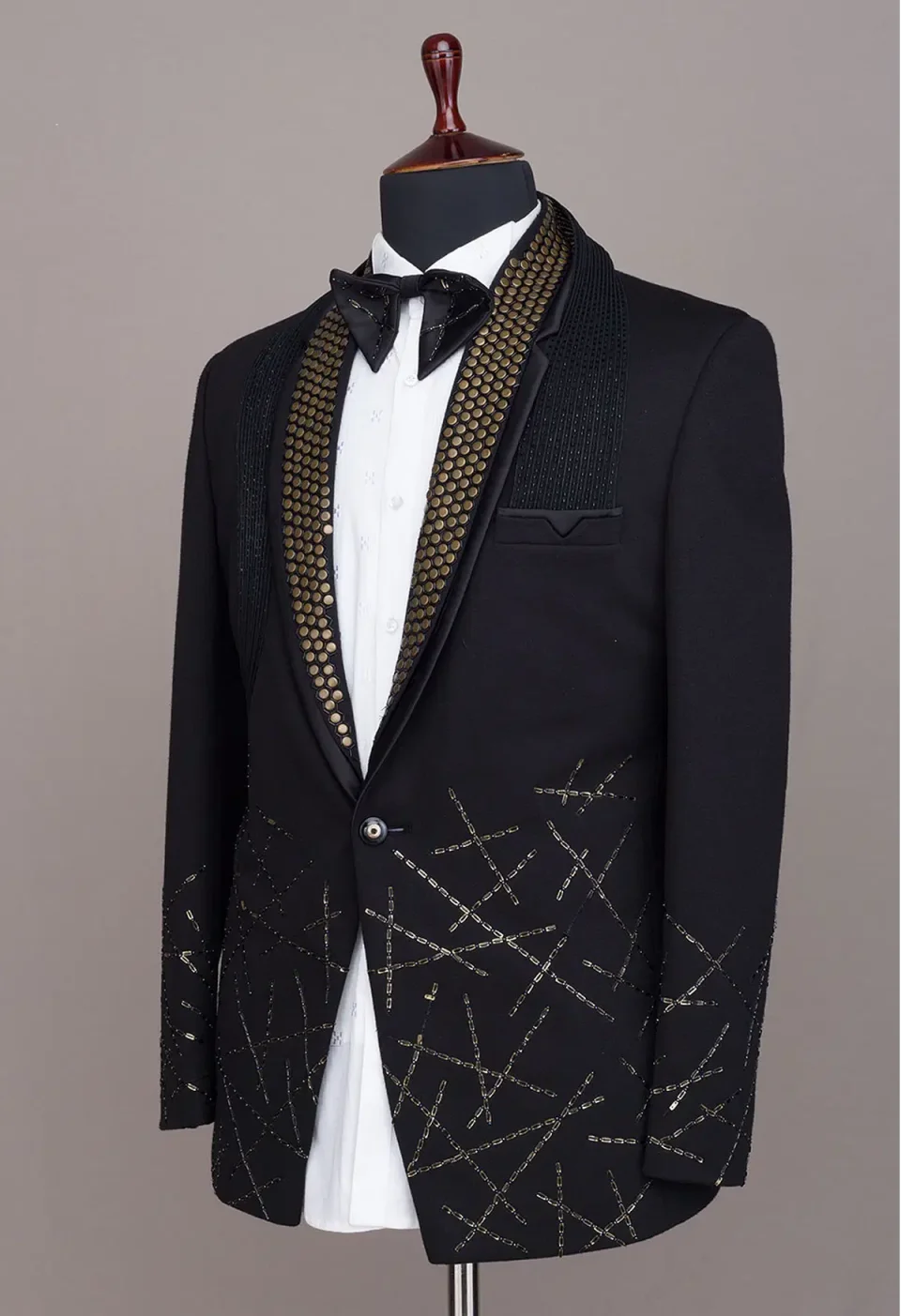 Luksusowy męski garnitur 2-częściowy, zdobiony kryształkami, jednorzędowy smoking ślubny dla pana młodego, formalny garnitur na przyjęcie, męskie marynarki biznesowe, szyte na miarę.