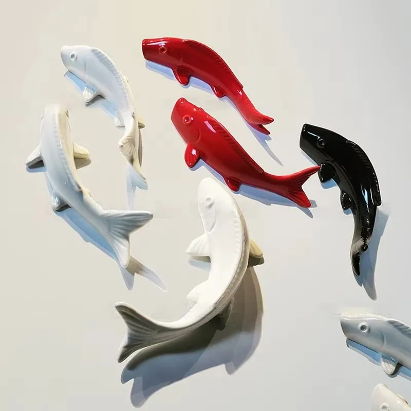 

3D Ceramic Fish Wall Murals Decor DIY Background Wall Decor Hotel Club Accessories Office Wall Mural Accessories