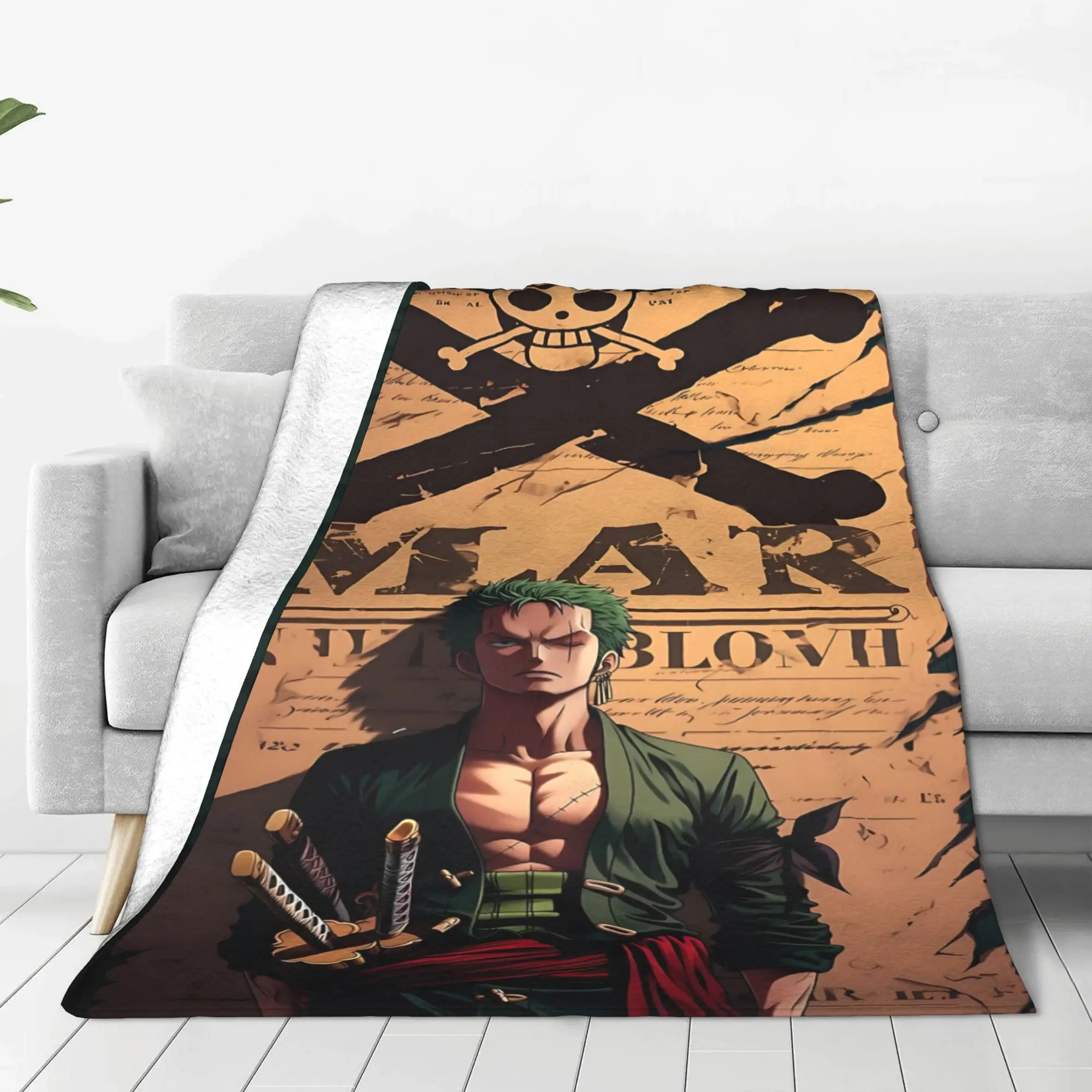 1PC home Cutecore Hot Blooded Anime One Pieces Blanket Super Cosy Plush Home Living Room Sofa halloween