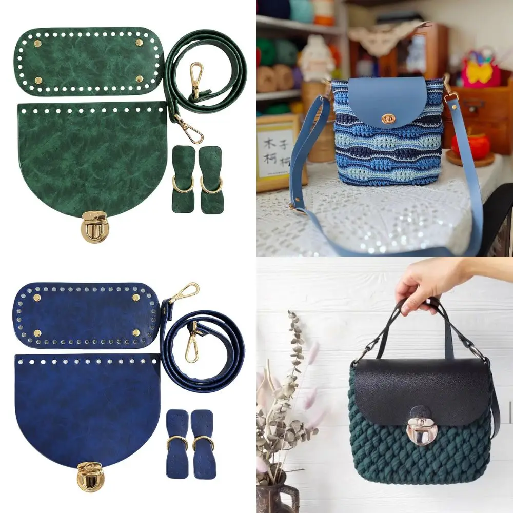 1 Juego de bolso hecho a mano, conjunto de bolsos de cuero con paquete de Hardware, accesorios, bolso, correas, mochila DIY para mujer