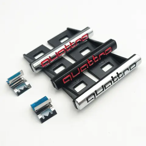 3D 블랙 자동차 로고 콰트로 엠블럼 전면 그릴 배지 후면 트렁크 스티커 아우디 A1 A2 A3 A4 A5 A6 A7 A8 Q2 Q3 Q5 Q7 S3 S4 S5 S7