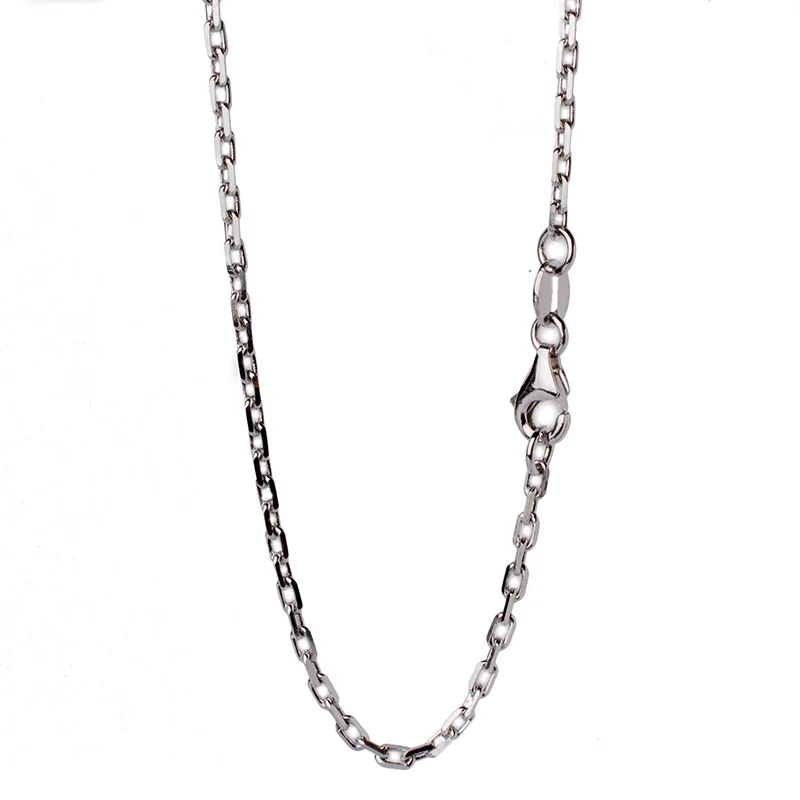 JustNeo solid 925 sterling silver oval cable chain necklace with rhodium plate 16-28inch,Basic Chains for Pendants