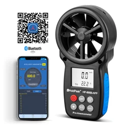 0.3 ~ 30 m/s Dijital Anemometre Mobil APP Ile Rüzgar Hızı Ölçüm Ölçer Ölçü Sıcaklık Test Cihazı araçları, HoldPeak HP-866B-APP