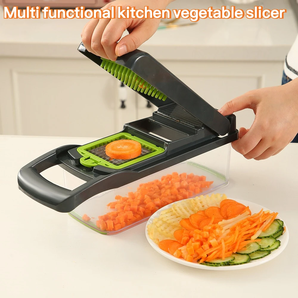 

26 in1 Vegetable Cutter & Slicer Manual Kitchen Cheese Chopper Machine with Sharp Drums Multifunctional Garlic Potato Shredder