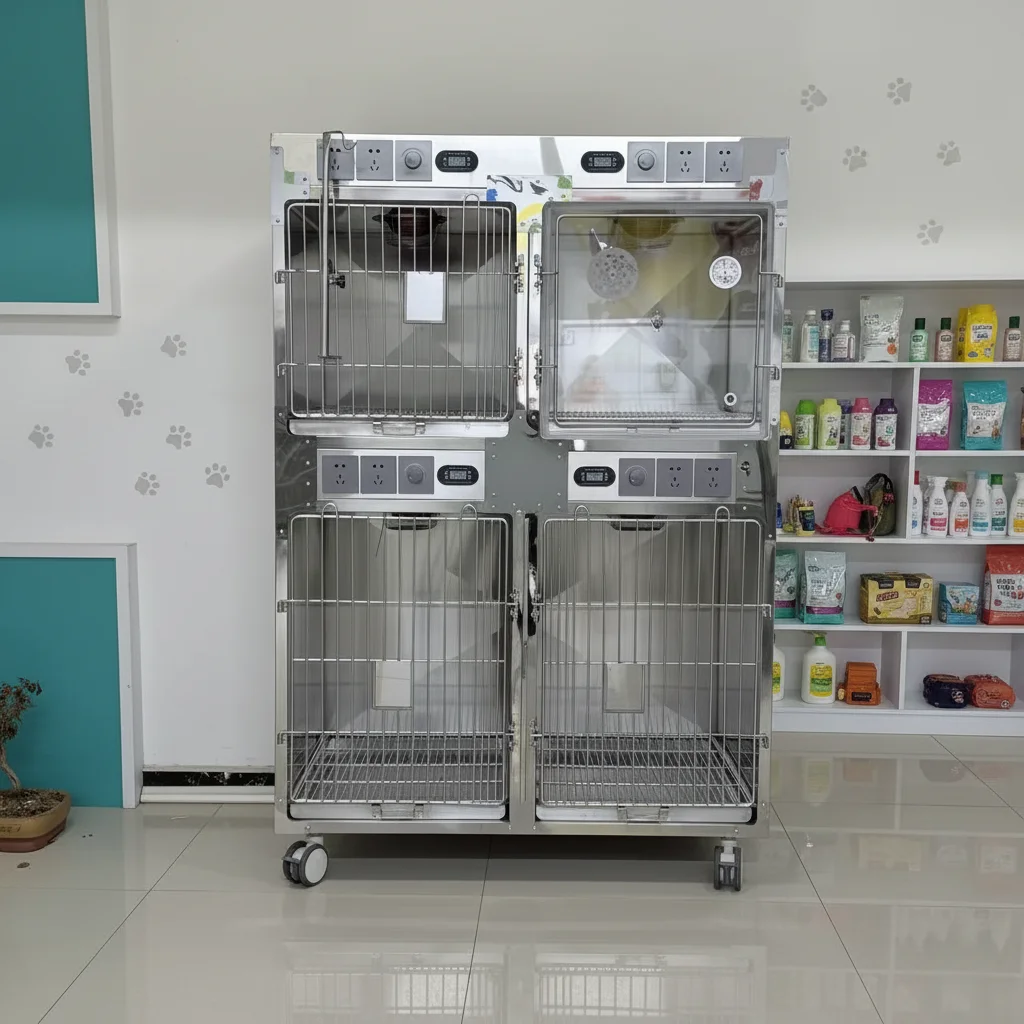 Veterinary grade stainless steel structure, multi-compartment design, multi-style customizable pet cage