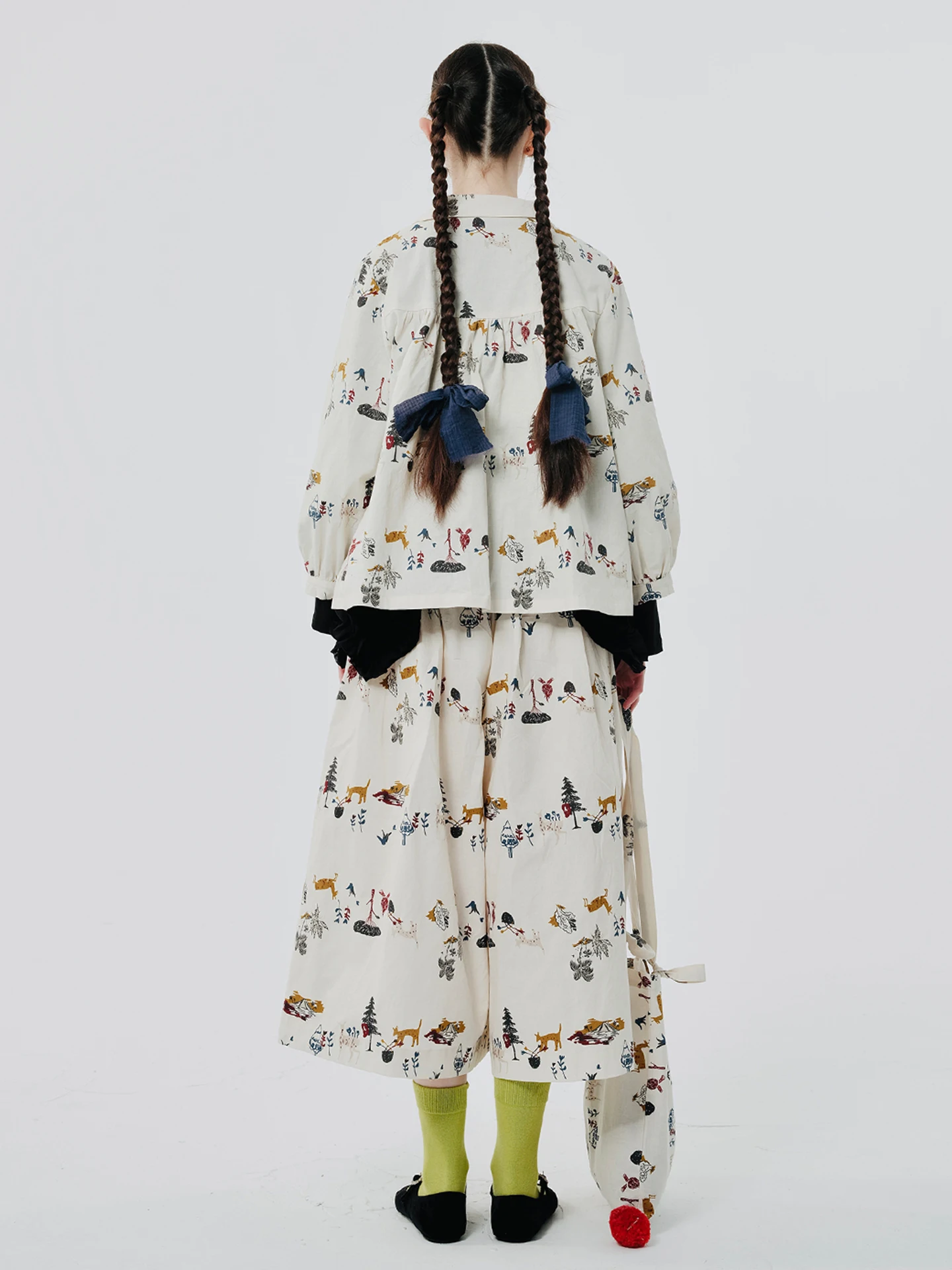 imakokoni 2025 Autumn New Arrival Pure Cotton Deer Forest-Style Long-Sleeve Shirt Coat Cardigan for Women 244523 - Image 2