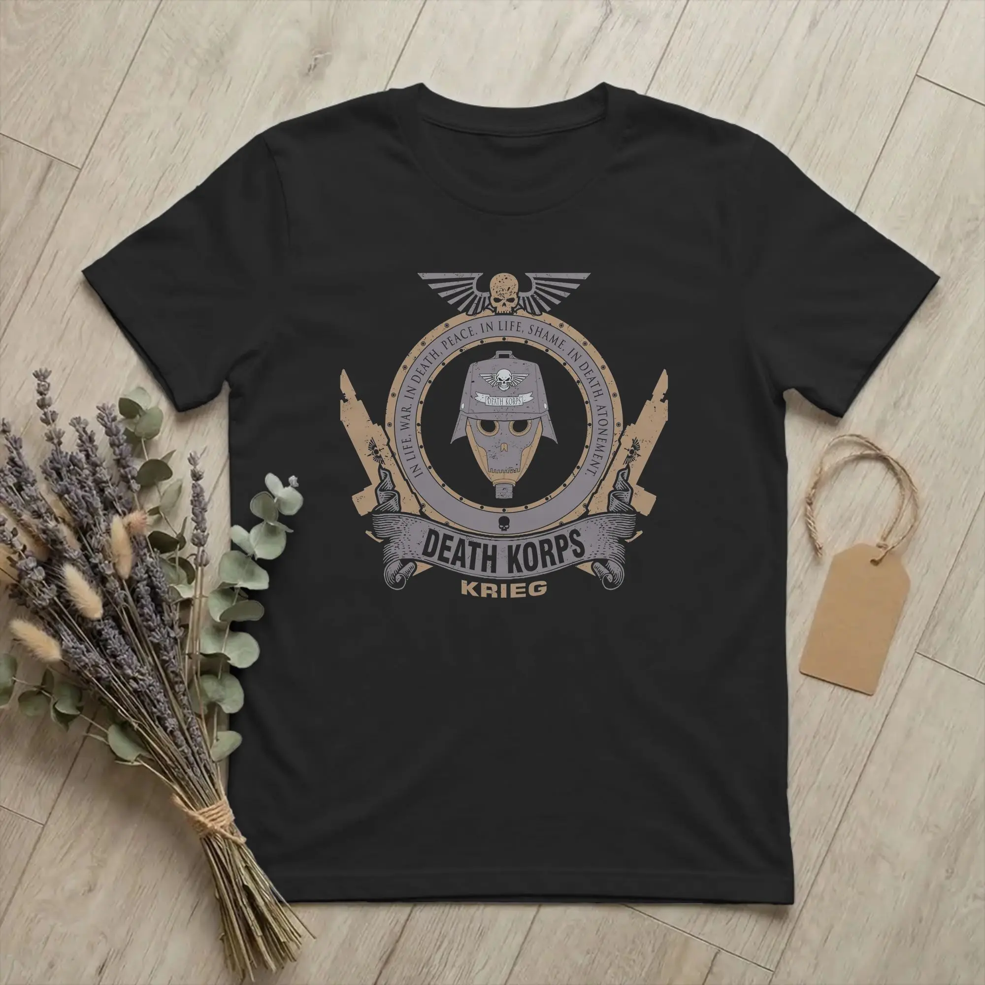 Men's 40K Death Korps of Krieg Hammer T Shirt Emblem 100% Cotton Clothing Novelty Short Sleeve Crewneck Tees 6XL T-Shirt