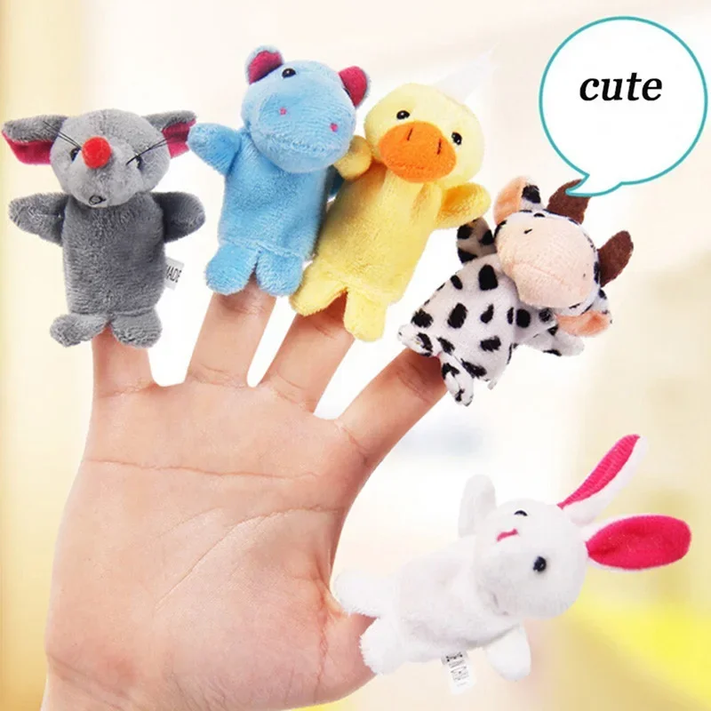 10PCS Weihnachten Geburtstag Geschenk Nette Cartoon Biologische Tier Finger Puppe Plüsch Spielzeug Kind Baby Favor Puppen Spielzeug für Kinder