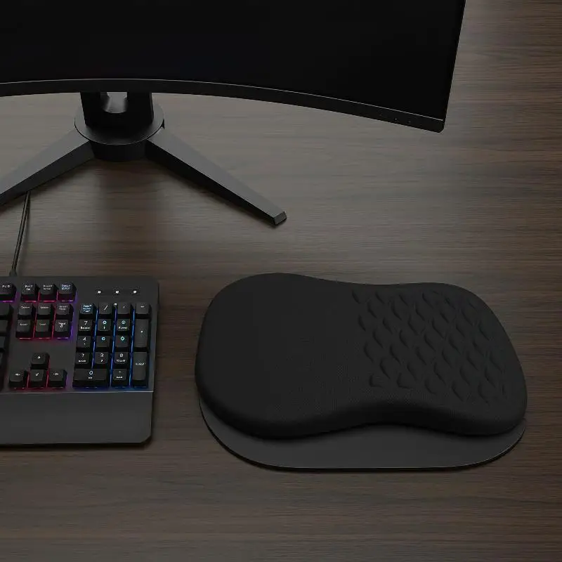 Tapis de souris ergonomique en mousse à mémoire de forme, repose-poignet, base antidérapante, repose-main, tapis de bureau, accessoire durable pour une utilisation prolongée sur ordinateur