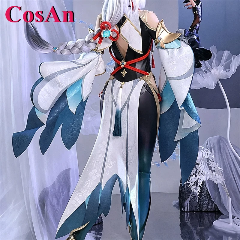 CosAn Game Genshin Impact Shenhe Cosplay Costumes Gorgrous Elegant Jumpsuit Combat Uniforms Actiivty Party Role Play Clothing - view 2
