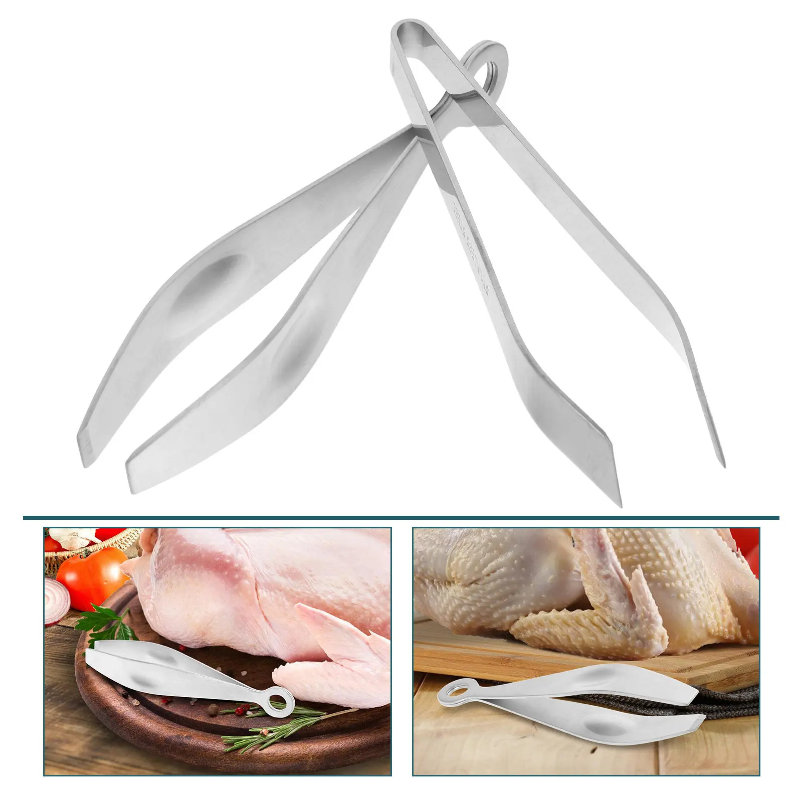 

2Pcs Fine Workmanship Creative Tweezer Set for Food Design Styling Chef Cooking Utensils Stainless Steel Pig Hair Removers