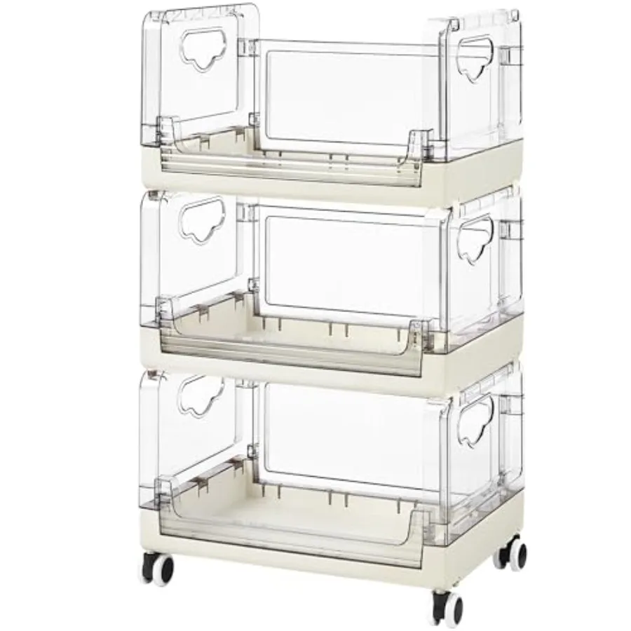 

Трехуровневая корзина для фруктов и овощей, складная, для организации хранения на кухне, на колесиках, пластиковая тележка с ручками W