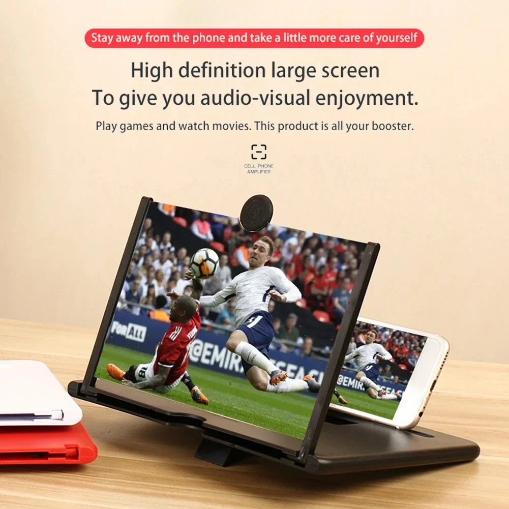 3D Screen Amplifier 14/12/10/16 Inch Mobile Phone Screen Magnifier HD Video Amplifier Stand Bracket Folding Phone Desk Holder