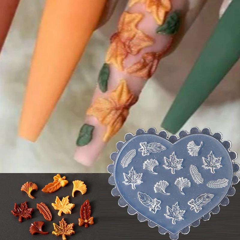 

1 шт. мягкая силиконовая форма для ногтей с цветком розы и сердца, 3D бабочка, золотая рыбка, резной мультяшный шаблон, аксессуары для ногтей для салона