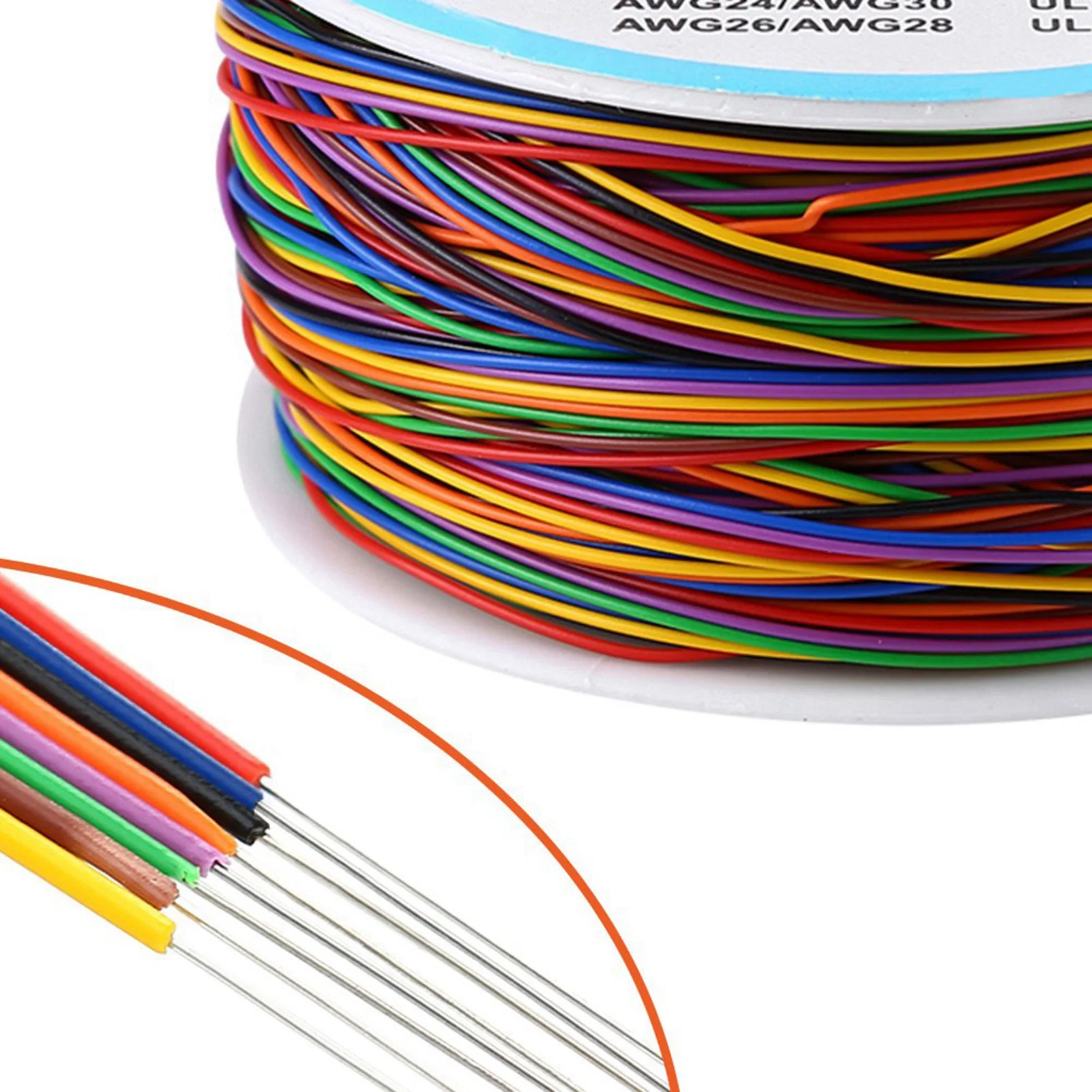 Colorful P/N B-30-1000 250m 8-Core Color-Coded Insulated Copper Test Cable Coiled Wire Electrical Wire & Cable