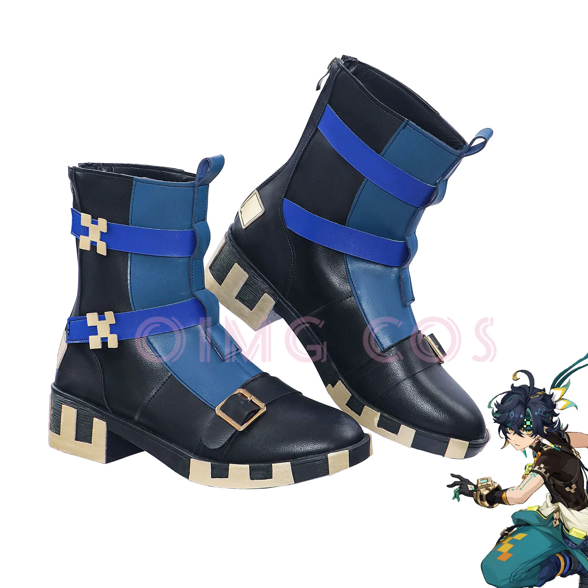 Kinich Cosplay Shoes Anime Chinese Style Halloween for Impact Men Genshin  Game