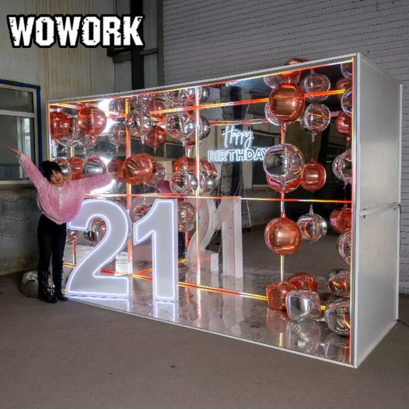 WOWORK Wholesale Metal Iron Wheeled Flight case Carrying Box for Wedding Party Letter and Photo Booth Box