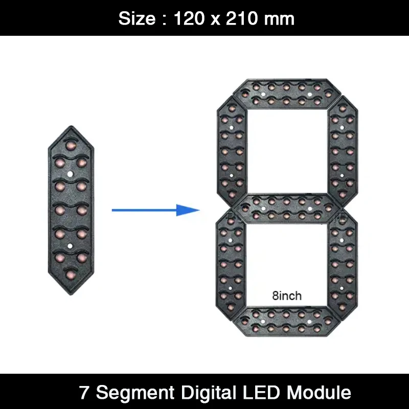 4Pcs/Lot Waterproof Number LED 7 Segment Module 8 inch for Digits