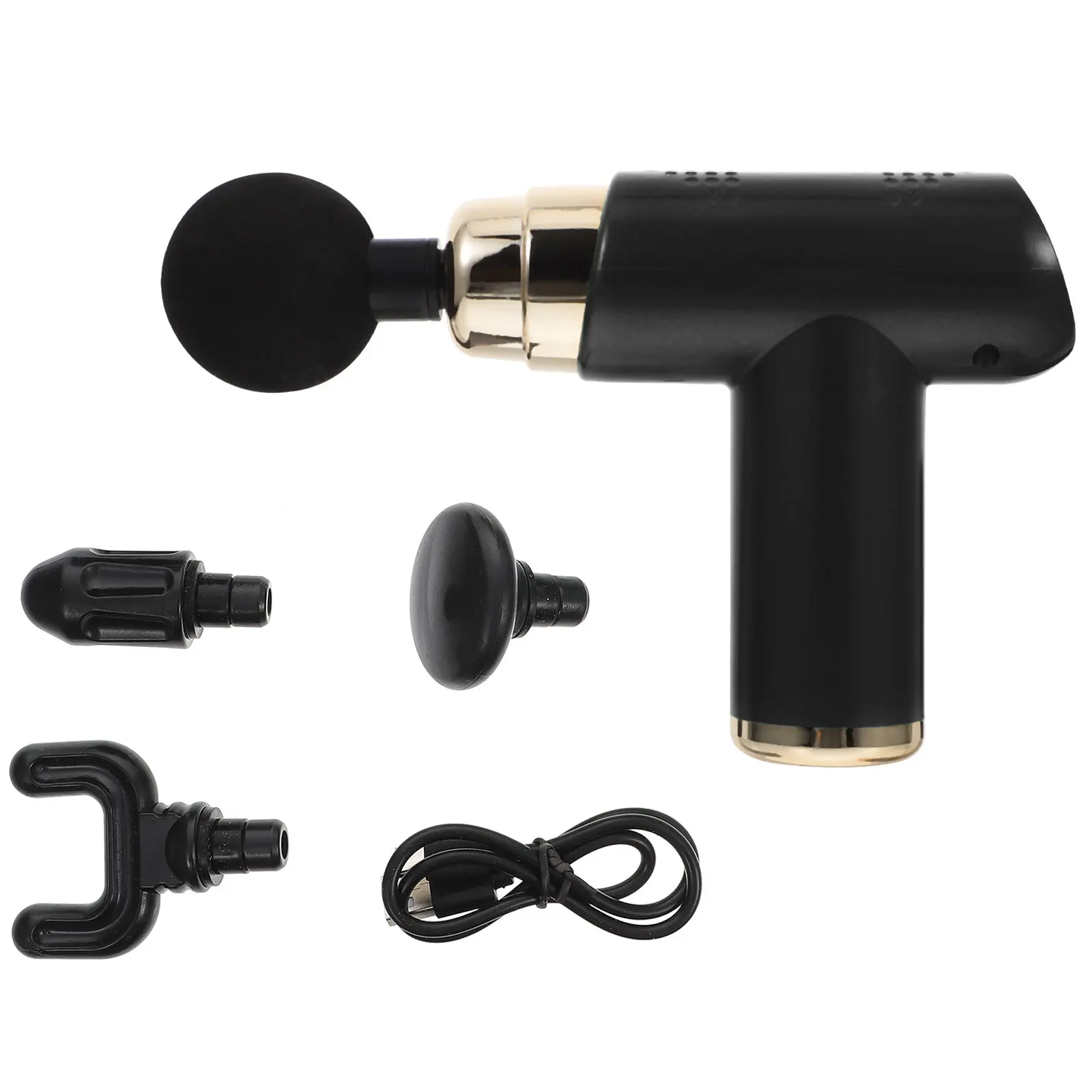 

Массажер для фасций, 1 комплект, 6 скоростей, регулируемый, ударный, для расслабления мышц, портативный, компактный дизайн, с 4 насадками