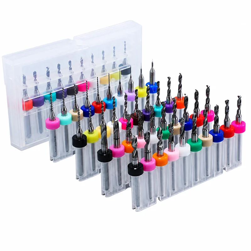 

10Pcs PCB Drill Bits Set,Tungsten Carbide CNC Drilling Bits,0.1-3.0mm,Precision Drill Tools for Printed Circuit Board,Plastic