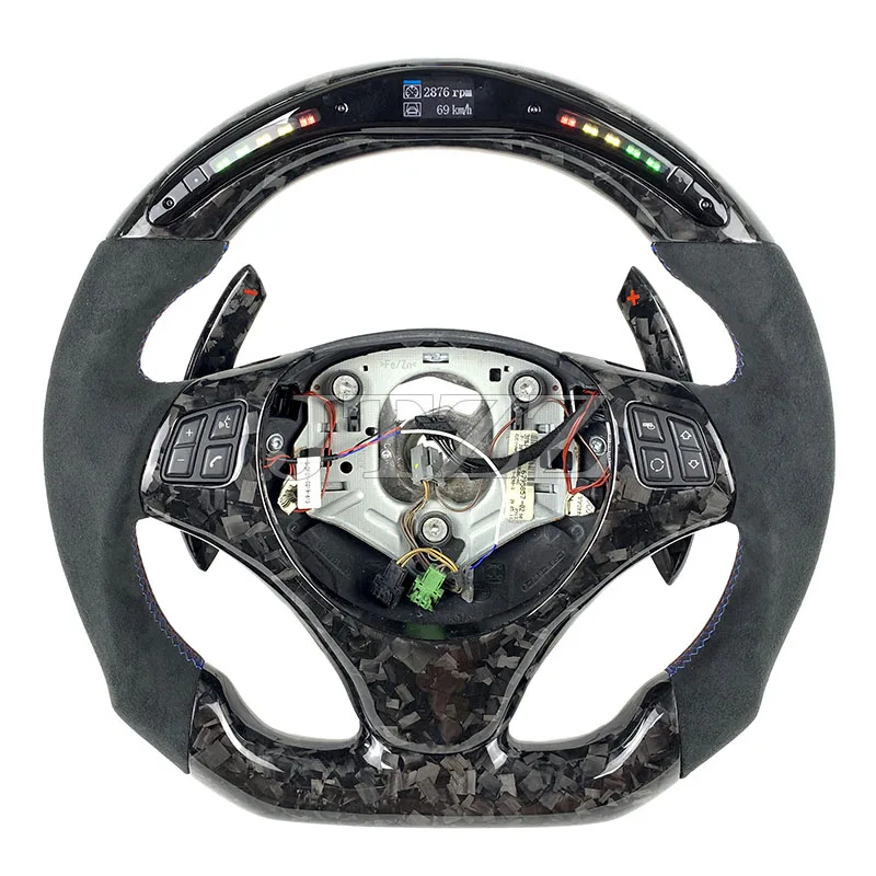 

For BMW E-Series M3 E90 E92 E91 E93 E81 E82 E87 E88 Sport Forged Carbon Fiber Steering Wheel LED Display Automotive Interior