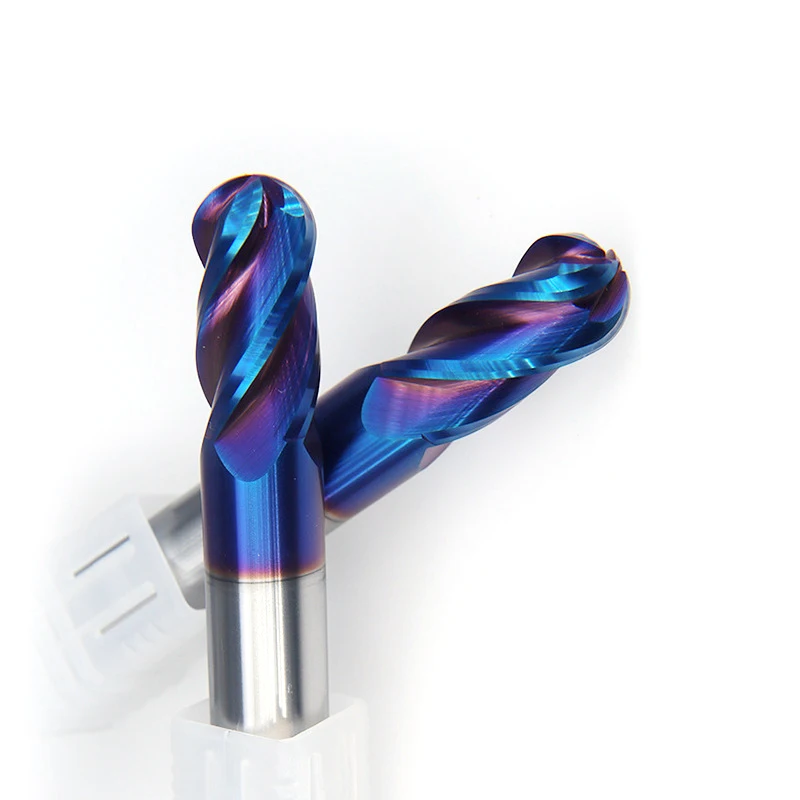 4 зуба 4 - щелевая шаровая HRC65 Карбид вольфрама с ЧПУ R0.5 R1R2 R3 R4 R5 R6 R7 R8 R9 R10 мм для стальных вертикальных 4 флейты