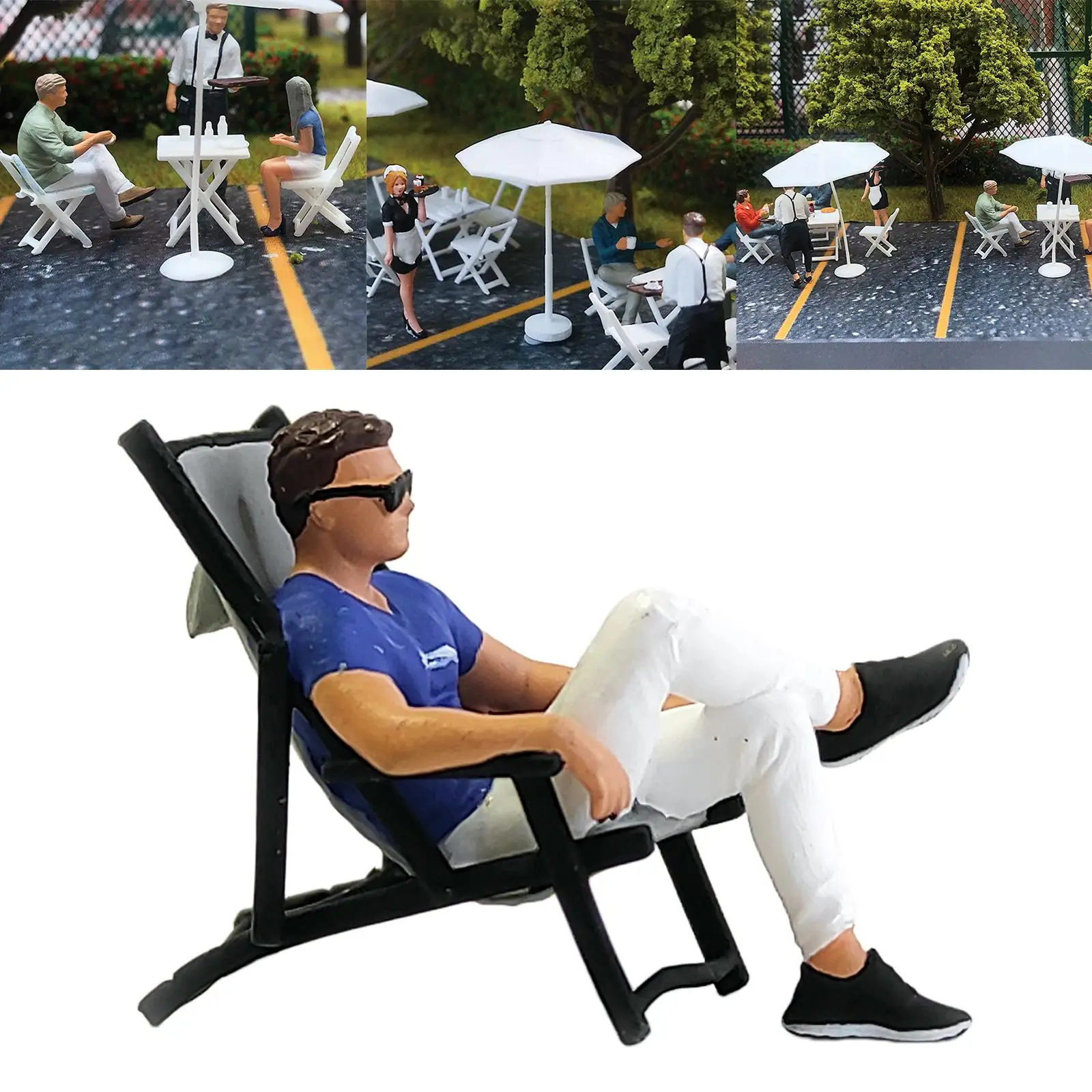 RM 1/64 페인티드 피규어 웨이터 매니저 장면 철도 풍경 장난감 S 스케일