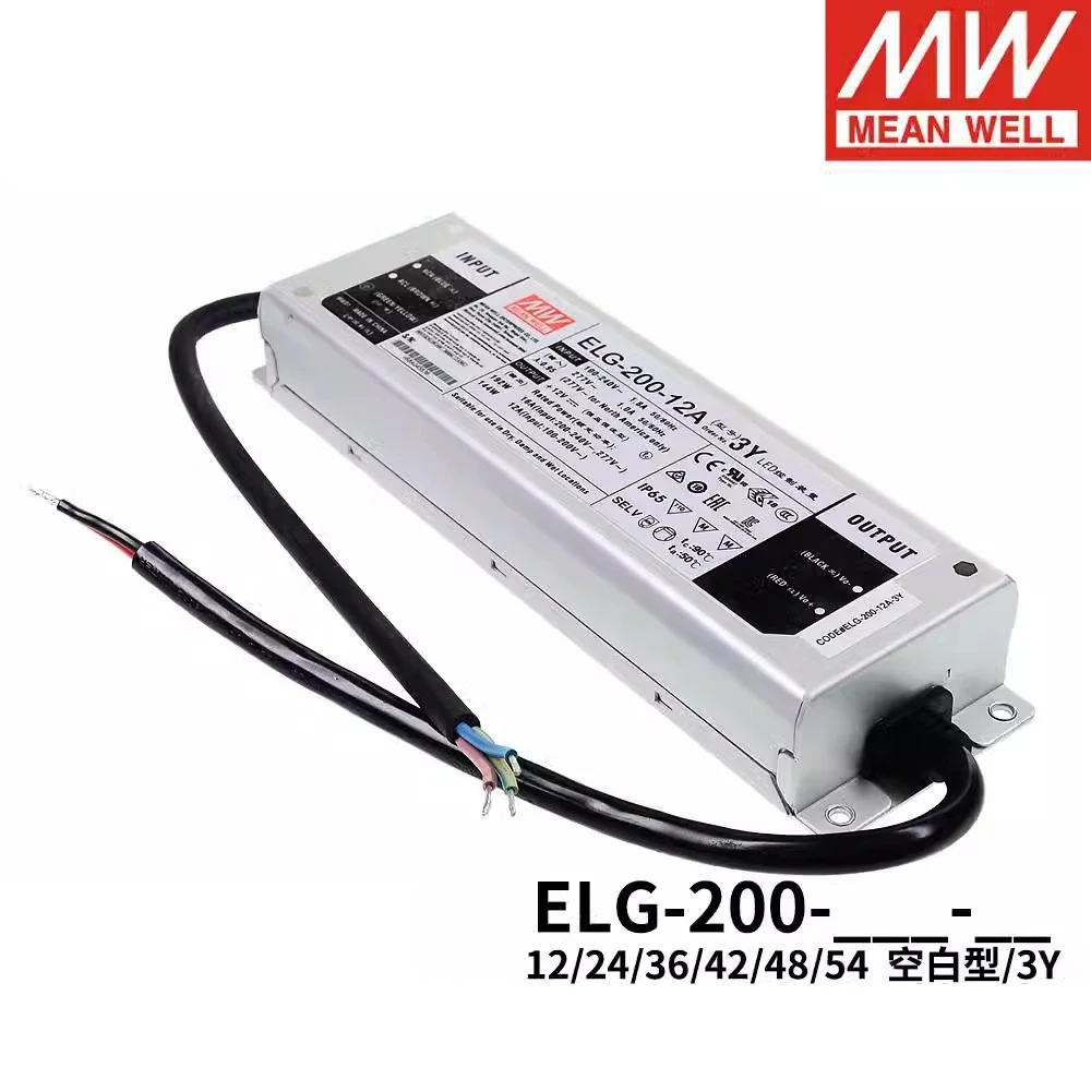 Imagem -04 - Impermeável Led Drive Power Supply Taiwan Significa Bem Elg200-a b ab Da3y 200w 12a 24a 36a 42a 48a 54a