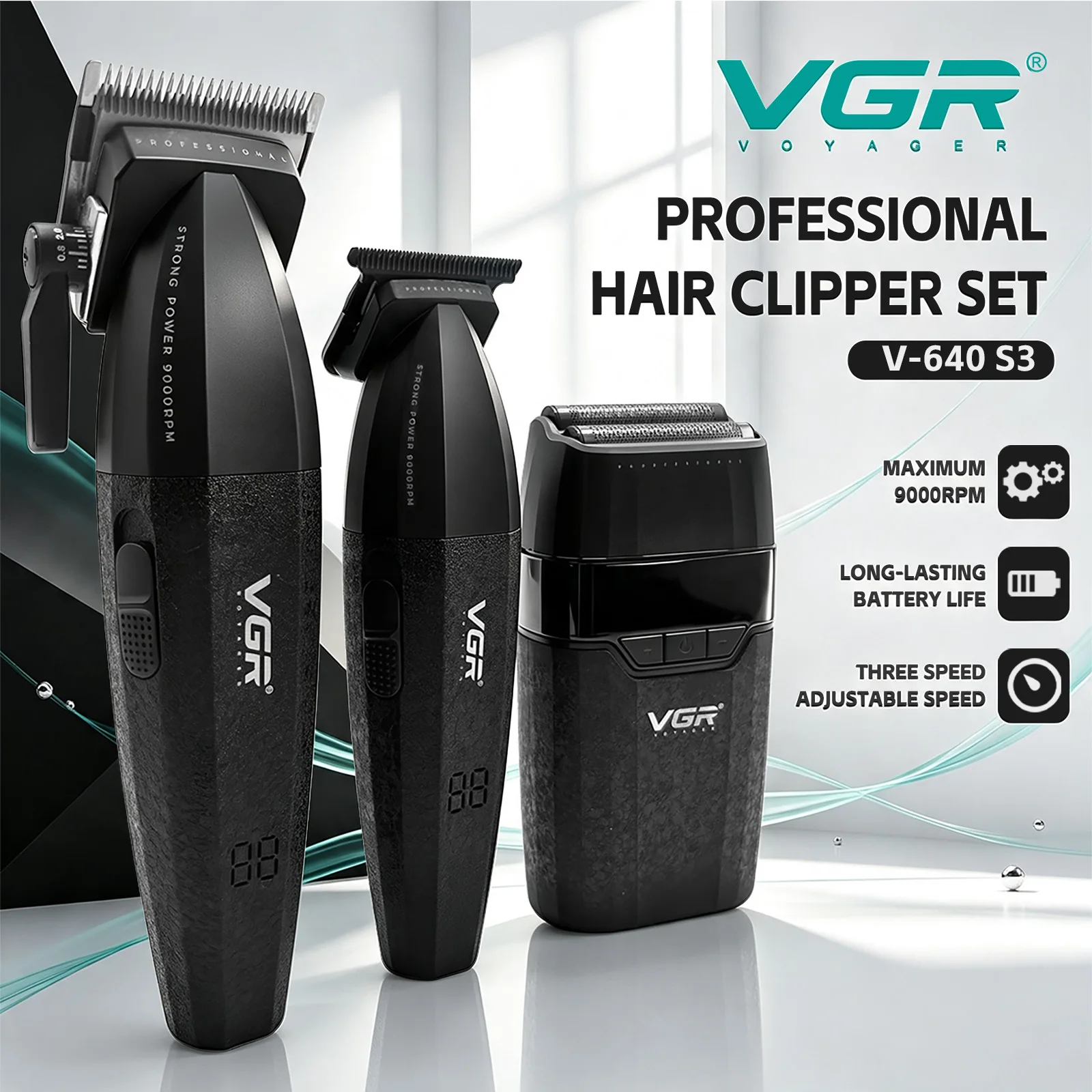 VGR メンズ ヘアトリマー コードレス 電動バリカン V-977 V-377