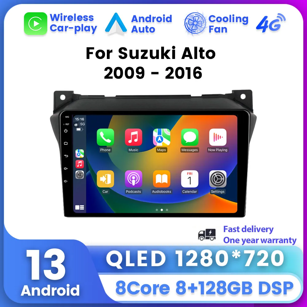 Android Auto Carplay For Suzuki Alto 2009 2010 2011 2012 2013 2014 2015 2016 4G Multimedia Stereo Car Radio Player GPS 2din Dvd