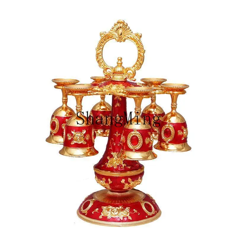 

PYH wine glass holder rose wine glass holder hotel living room fashion simple metal glass holder set