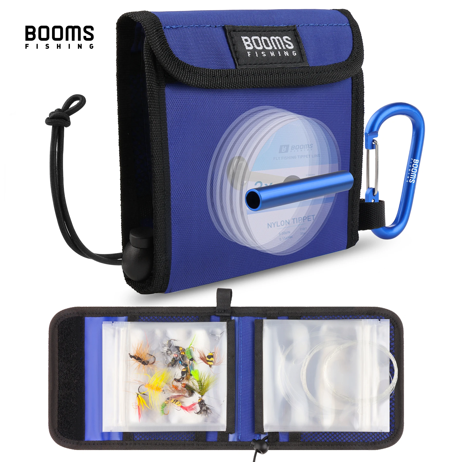 Booms Fishing  SH2 Fishing Tackle Binder 10 Pockets Fly Fishing Supplies Storage Tippet Line Wallet Case Tippet Storage Packet