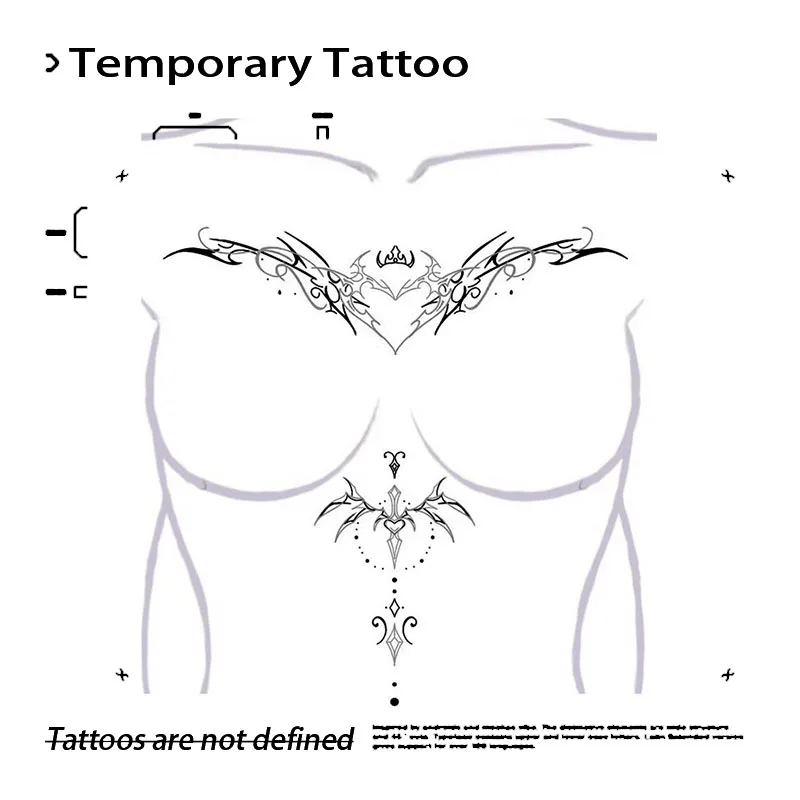 

Bohemian Sexy Charm Chest Herbal Juice Tattoo Patch Temporary Tattoos Waterproof Durable Waist Fake Tattoo Party Gift Y2K