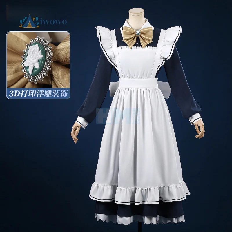 

Shiki Natsume Anime Cafe Stella to Shinigami no Chou Cosplay Costume Maid Uniform Halloween Carnival Role Play Party Clothes