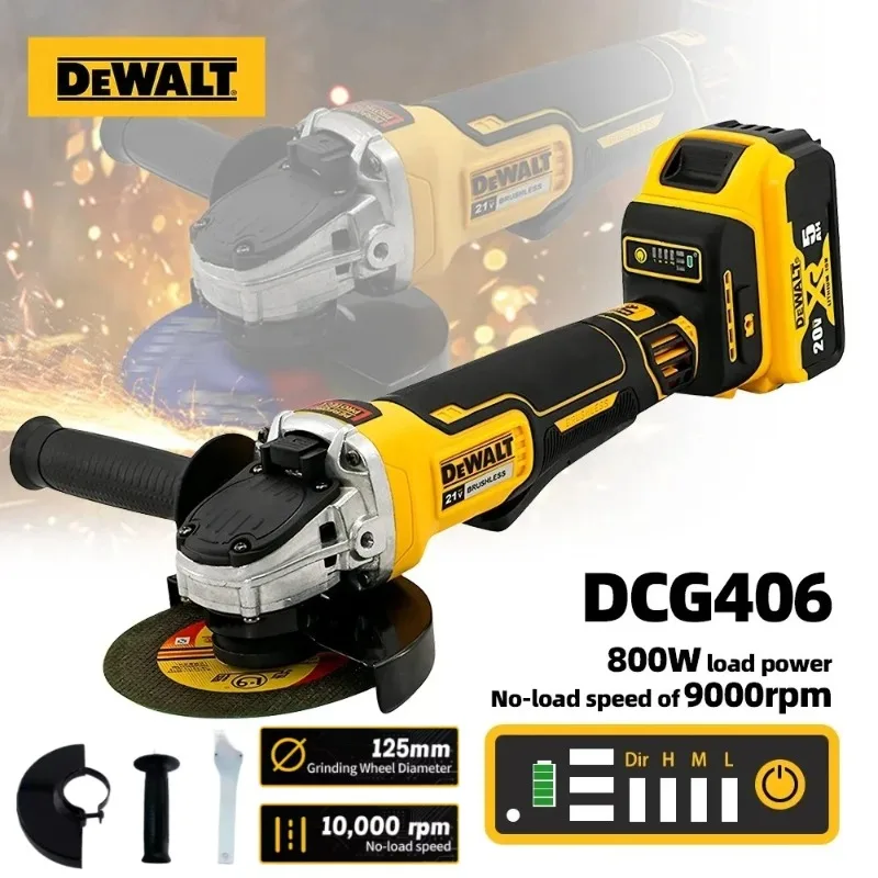 dewalt-dcg406-125mm-cordless-brushless-angle-grinder-9000rpm-cutting-machine-polishing-machine-for-20v-lithium-batteries