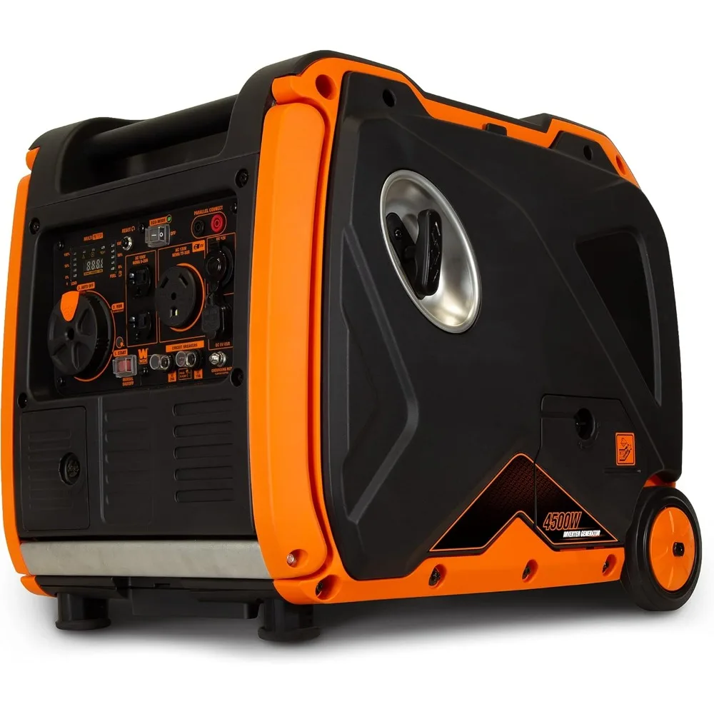 Super Quiet 4500-Watt RV-Ready Portable Inverter Generator with Fuel Shut-Off and Electric Start Black 23.2