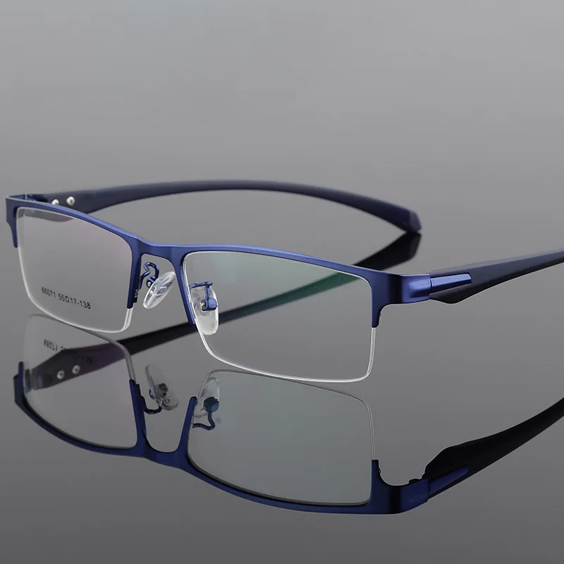 Fashion TR90 Myopia Eyeglasses Vintage Men Business Half Frame Near & Far Sight Comfortable Eyewear Diopter 0 To +4.0