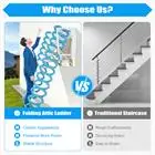 Folding Attic Ladder Pull Down Stairs Steps Wall Mounted Universal Loft 12 Steps