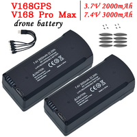 2Pcs V168 Pro Max original 7.4V 3000mAh Lipo Battery suitable for V168 V198 GPS 8K 3.7V 2000mAh drone charging backup battery