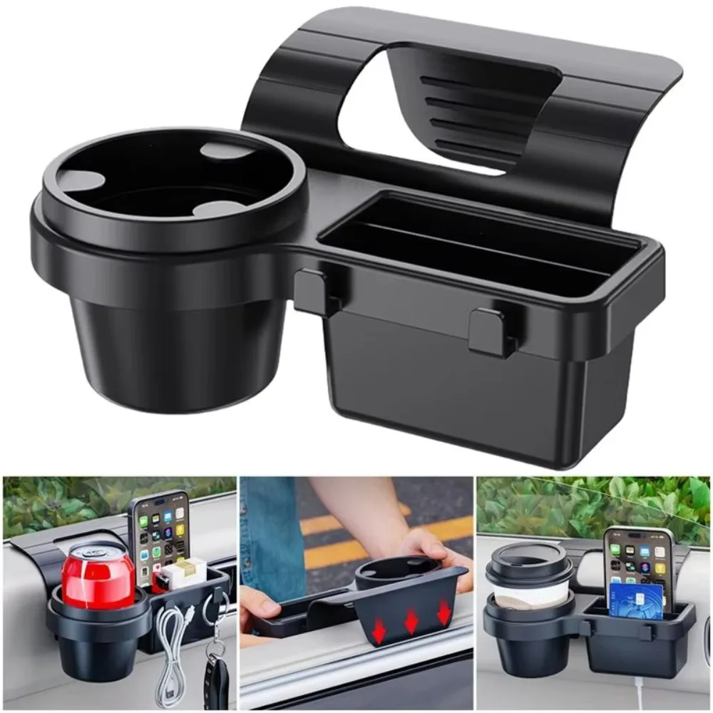 Cup Holr And Phone Mount Tray Includ In Car Door Window Storage Box Organizer