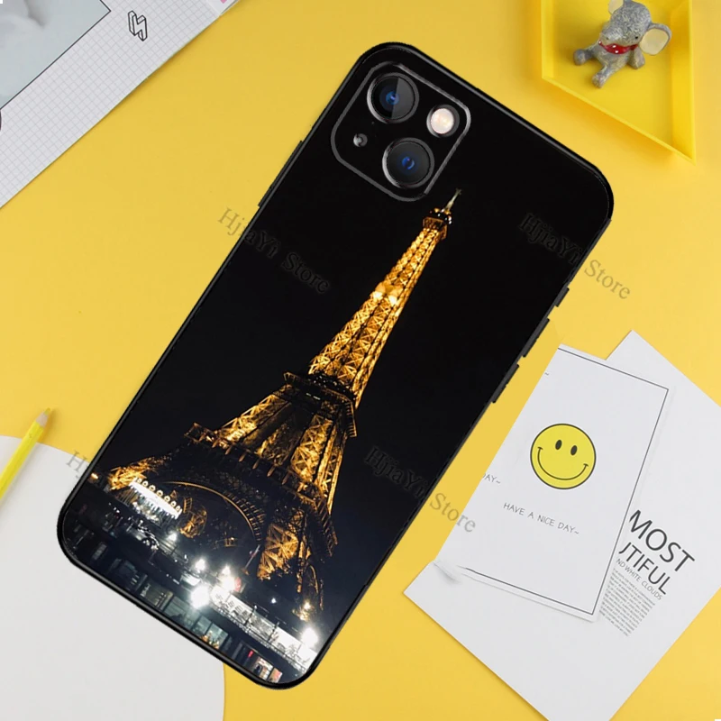 Paris Eiffel Tower Case For iPhone 13 11 12 14 15 16 Pro Max XR XS X Plus 13 Mini Bumper Cover Capa